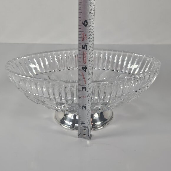 Towle Crystal William Adams Silver Plate Cut Divided 8" Oval Bowl Divided Dish - Picture 11 of 11